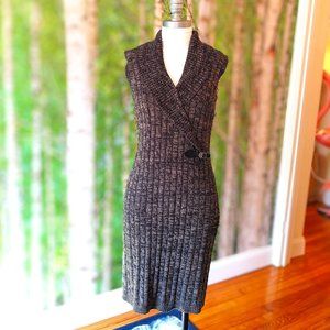 Calvin Klein Wrap Style Cable Knit Sweater Vest Dress